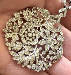 RARE CROWN TRIFARI ALFRED PHILIPPE RHODIUM PLATED PENDANT NECKLACE Pat. 107131