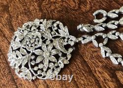 RARE CROWN TRIFARI ALFRED PHILIPPE RHODIUM PLATED PENDANT NECKLACE Pat. 107131