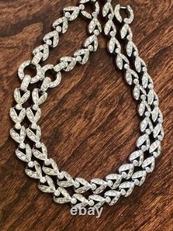 RARE CROWN TRIFARI ALFRED PHILIPPE RHODIUM PLATED PENDANT NECKLACE Pat. 107131