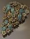 RARE Crown Trifari Alfred Philippe Enamel Flower Bouquet Deco Fur Dress Pin Clip