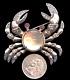 RARE Crown Trifari Alfred Philippe Figural Sterling Crab Jelly Belly Brooch