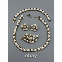 RARE Crown Trifari Alfred Philippe Lily Parure Necklace Bracelet Earrings Brooch