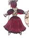 RARE Crown Trifari Alfred Phillippe 1949 Pom Pom Rag Doll Figural Glass Brooch