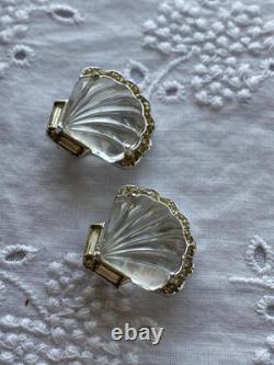 RARE Crown Trifari Moonshell Jelly Belly Clip On Earrings by Alfred Philippe