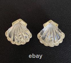 RARE Crown Trifari Moonshell Jelly Belly Clip On Earrings by Alfred Philippe
