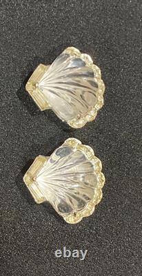 RARE Crown Trifari Moonshell Jelly Belly Clip On Earrings by Alfred Philippe