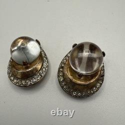 RARE Crown Trifari Pool Of Lights Jelly Belly Fur Clips Alfred Philippe Damaged
