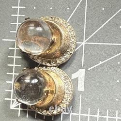 RARE Crown Trifari Pool Of Lights Jelly Belly Fur Clips Alfred Philippe Damaged