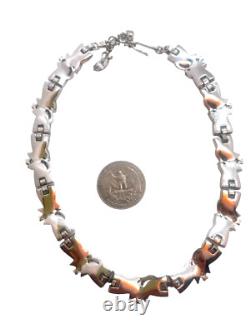 RARE & Magnificent Crown Trifari Alfred Philippe Jade Green Glass Leaf Necklace