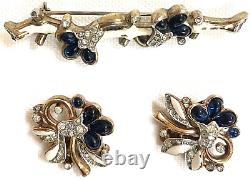 RARE! TRIFARI ALFRED PHILIPPE 1930s Moghul / Sherezade Brooch, Earrings