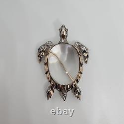 RARE TRIFARI'Alfred Philippe' STERLING Lucite Jelly Belly Sea Turtle Brooch