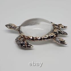 RARE TRIFARI'Alfred Philippe' STERLING Lucite Jelly Belly Sea Turtle Brooch