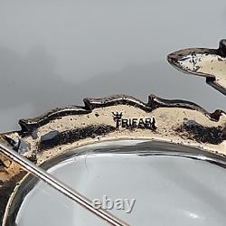 RARE TRIFARI'Alfred Philippe' STERLING Lucite Jelly Belly Sea Turtle Brooch