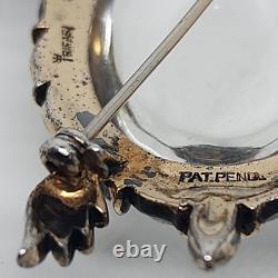 RARE TRIFARI'Alfred Philippe' STERLING Lucite Jelly Belly Sea Turtle Brooch