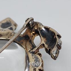 RARE TRIFARI'Alfred Philippe' STERLING Lucite Jelly Belly Sea Turtle Brooch