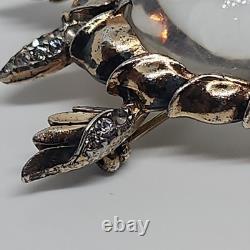 RARE TRIFARI'Alfred Philippe' STERLING Lucite Jelly Belly Sea Turtle Brooch