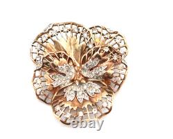 RARE! TRIFARI Pat. Pend.'Alfred Philippe' Rhinestone Lace Pansy Flower Brooch