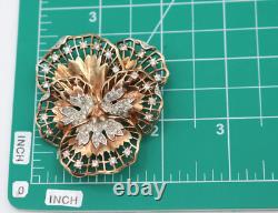 RARE! TRIFARI Pat. Pend.'Alfred Philippe' Rhinestone Lace Pansy Flower Brooch
