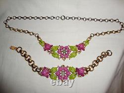 RARE Trifari ALFRED PHILLIPE Des. Pat. No 114137 Demi-Parure Necklace & Bracelet