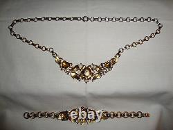 RARE Trifari ALFRED PHILLIPE Des. Pat. No 114137 Demi-Parure Necklace & Bracelet