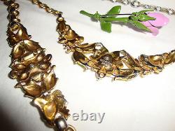 RARE Trifari ALFRED PHILLIPE Des. Pat. No 114137 Demi-Parure Necklace & Bracelet