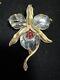 RARE! Trifari Sterling'Alfred Philippe' ORCHID JELLYBELLY RED STONES STERLING