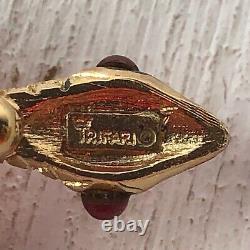 RARE VINTAGE Alfred Philippe TRIFARI Turtle PIN Brooch FRUIT SALAD Glass Stones