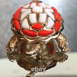 RARE VINTAGE Alfred Philippe TRIFARI Turtle PIN Brooch FRUIT SALAD Glass Stones