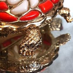 RARE VINTAGE Alfred Philippe TRIFARI Turtle PIN Brooch FRUIT SALAD Glass Stones