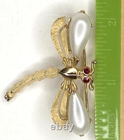 RARE Vintage 1950s/60s Crown Trifari Dragonfly Brooch Pin by Alfred Philippe