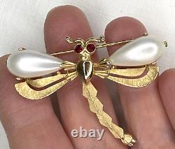 RARE Vintage 1950s/60s Crown Trifari Dragonfly Brooch Pin by Alfred Philippe