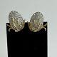 RARE Vintage Alfred Philippe Crown Trifari Pave Earrings Gold Clip On Rhinestone