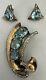 RARE Vintage Alfred Philippe Trifari Sterling Fir Clip & Earrings Sold As Is