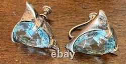 RARE Vintage Alfred Philippe Trifari Sterling Fir Clip & Earrings Sold As Is