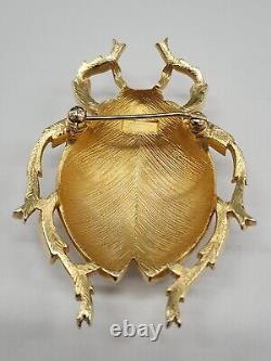 RARE Vintage Crown Trifari Alfred Philippe Scarab Beetle Lady Bug Brooch Pin