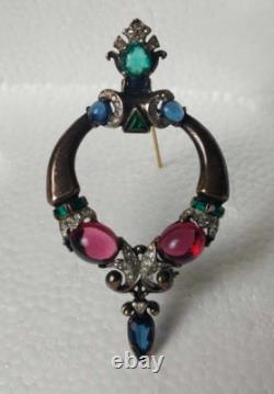 RARE Vintage TRIFARI Moghul Jewels of Tanjore Brooch 1945 by Alfred PHILIPPE