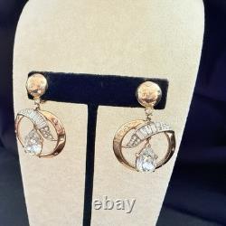 Rare 1940 Crown Trifari Alfred Philippe Trifanium Rhinestone Pear Drop Earrings