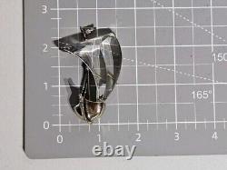 Rare 1940's Crown Trifari Alfred Philippe Sterling Jelly Belly Sailboat Brooch
