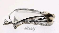 Rare 1940's Crown Trifari Alfred Philippe Sterling Jelly Belly Sailboat Brooch