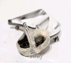 Rare 1940's Crown Trifari Alfred Philippe Sterling Jelly Belly Sailboat Brooch