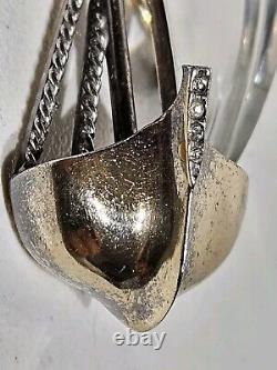 Rare 1940's Crown Trifari Alfred Philippe Sterling Jelly Belly Sailboat Brooch