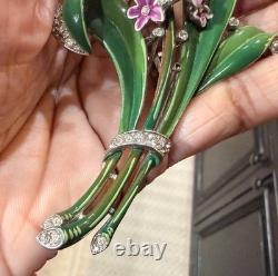 Rare 1940s Crown Trifari Alfred Philippe Double-Prong Fur Clip Brooch Pat 125820