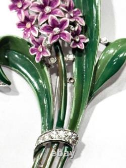 Rare 1940s Crown Trifari Alfred Philippe Double-Prong Fur Clip Brooch Pat 125820