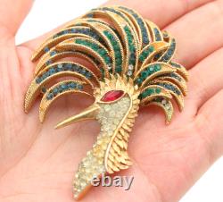 Rare 1941 Alfred Philippe Crown Trifari Firebird Rhinestone Crystal Pin Brooch