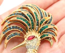 Rare 1941 Alfred Philippe Crown Trifari Firebird Rhinestone Crystal Pin Brooch