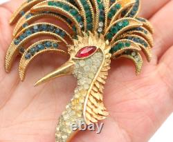 Rare 1941 Alfred Philippe Crown Trifari Firebird Rhinestone Crystal Pin Brooch Rare 1941 Alfred Philippe Crown Trifari Firebird Rhinestone Crystal Pin Brooch