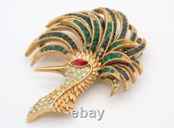 Rare 1941 Alfred Philippe Crown Trifari Firebird Rhinestone Crystal Pin Brooch