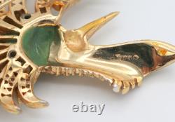 Rare 1941 Alfred Philippe Crown Trifari Firebird Rhinestone Crystal Pin Brooch