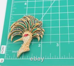 Rare 1941 Alfred Philippe Crown Trifari Firebird Rhinestone Crystal Pin Brooch