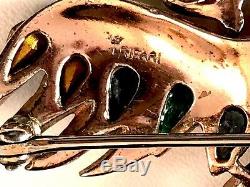 Rare 1942 Crown Trifari Alfred Philippe Gold-plated Sterling Firebird Brooch